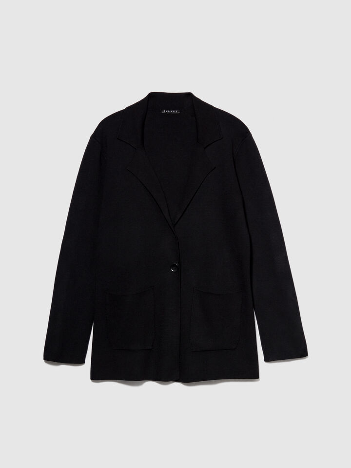 Knit blazer - women's blazers - Black | Sisley image number 6